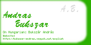 andras bukszar business card